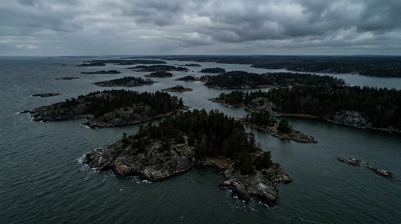 Ålands skärgård i skymning